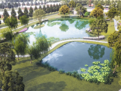 SU Model of Waterfront Park Landscape 3D Model