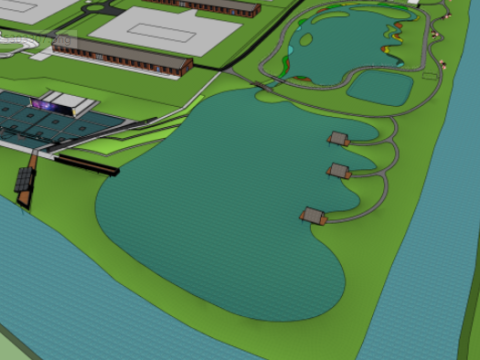 SU Model of Waterfront Park Landscape Model 3D