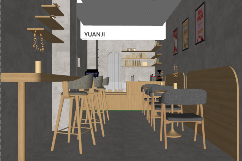 Su model of Yuji Milk Tea Cafe material texture Modello 3D .c4d .max .obj .3ds .fbx .stl .blend