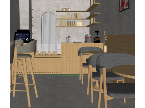 Su model of Yuji Milk Tea Cafe material texture Modello 3D