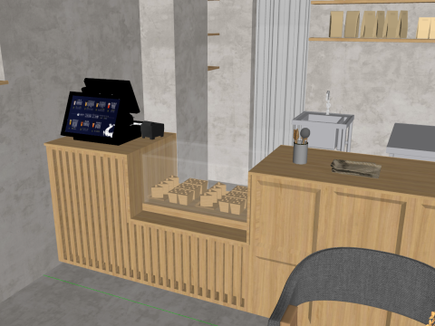 Su model of Yuji Milk Tea Cafe material texture Modello 3D