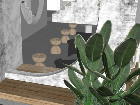 Yuji Milk Tea Cafe SU Model Material Texture 3D Modell