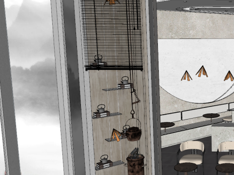 Yuji Milk Tea Cafe SU Model Yuji Space Catering Model 3D