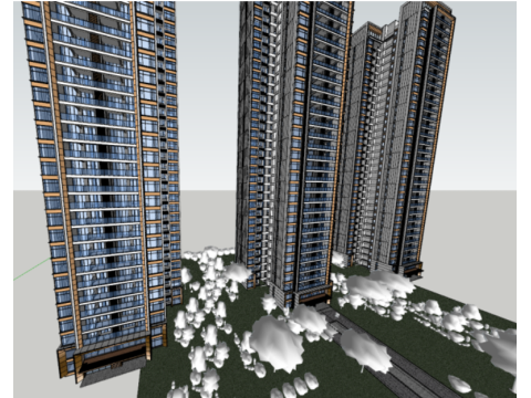 SU model of Binjiang No1 modern high-rise residential building 3D Model