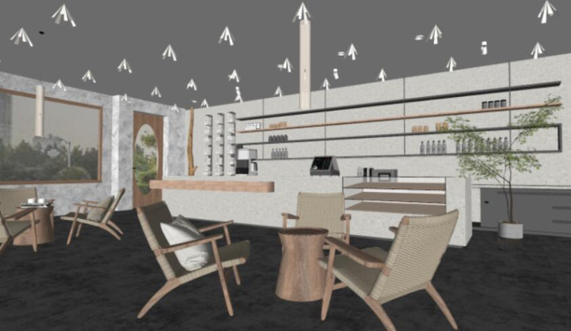 Catering and Coffee Shop SU ModelMaterial Texture 3D Modell .c4d .max .obj .3ds .fbx .stl .blend