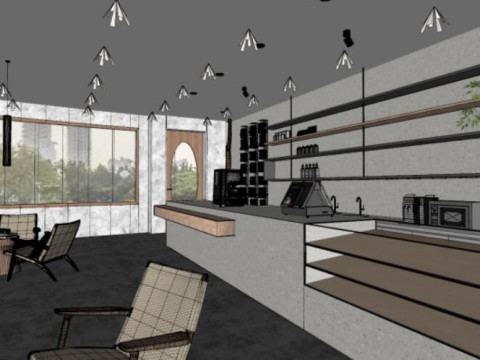 Catering and Coffee Shop SU ModelMaterial Texture 3D Modell