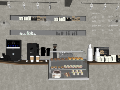 Dining SU Wabi Sabi Coffee Shop ModelMaterial Texture 3D Модель