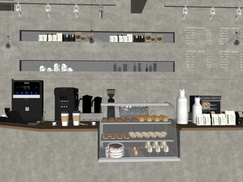 Dining SU Wabi Sabi Coffee Shop ModelMaterial Texture 3D Model