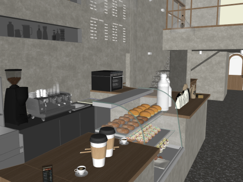 Dining SU Wabi Sabi Coffee Shop ModelMaterial Texture 3D Модель