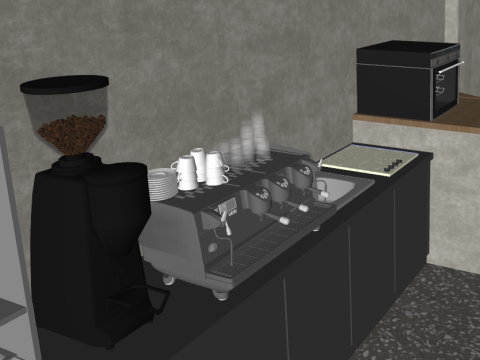 Dining SU Wabi Sabi Coffee Shop ModelMaterial Texture 3D Модель