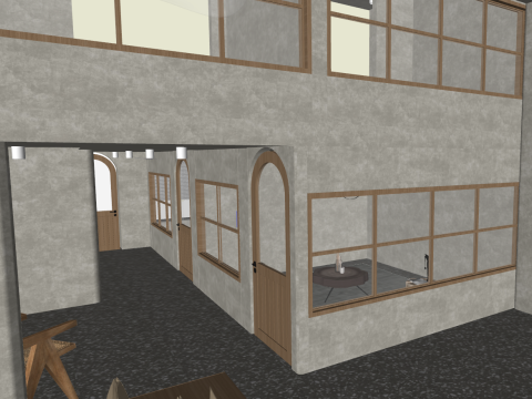 Dining SU Wabi Sabi Coffee Shop ModelMaterial Texture 3D Модель