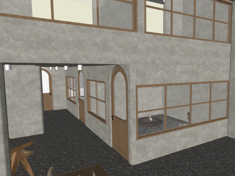 Dining SU Wabi Sabi Coffee Shop ModelMaterial Texture 3D Model