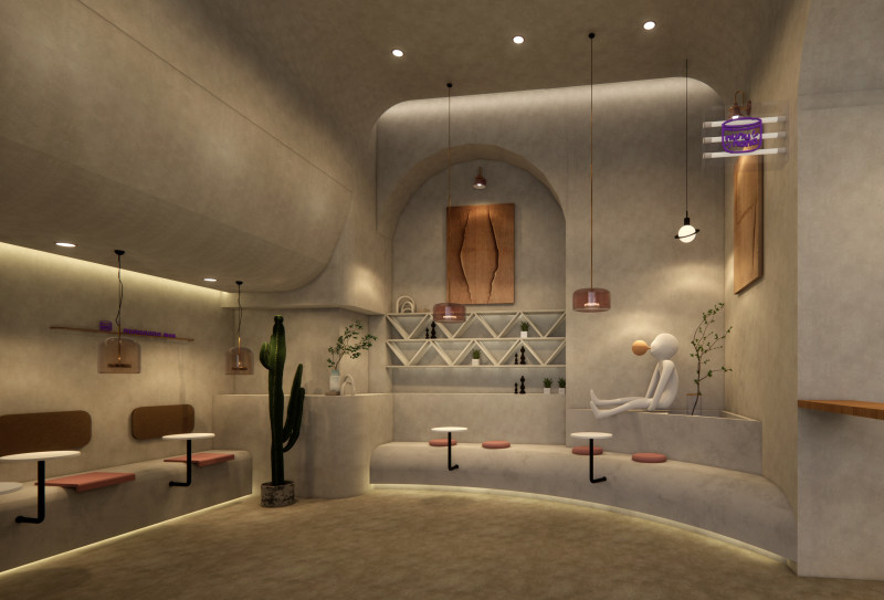Wabi Sabi Space Wabi Sabi Milk Tea Cafe SU ModelMaterial Texture 3D Модель .c4d .max .obj .3ds .fbx .stl .blend
