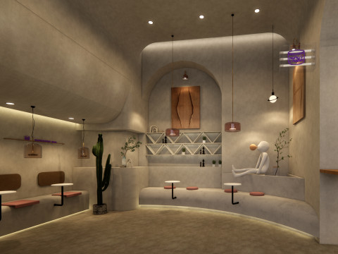 Wabi Sabi Space Wabi Sabi Milk Tea Cafe SU ModelMaterial Texture 3D Модель