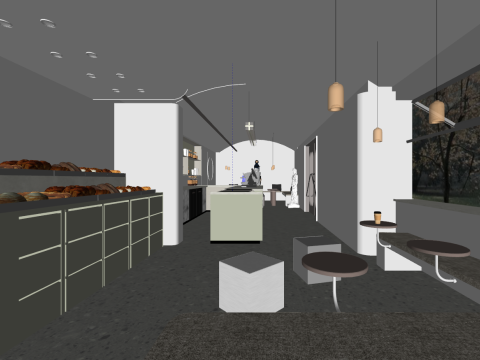 Wabi Sabi Milk Tea Cafe SU Model Material Texture Modelo 3D