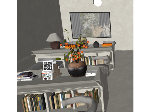 와비사비 밀크티 카페 SU 모델 소재 질감 3D 모델