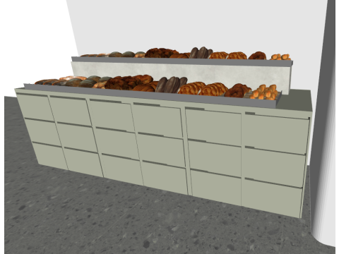 와비사비 밀크티 카페 SU 모델 소재 질감 3D 모델