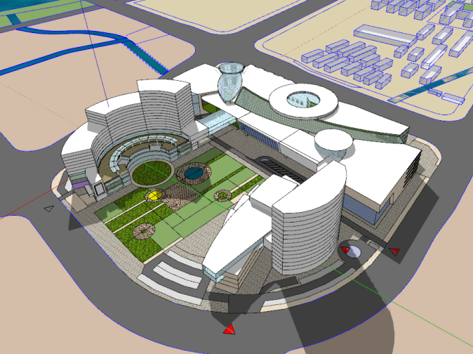 Conceptual Scheme Model for Large Hotels 3D Model .c4d .max .obj .3ds .fbx .stl .blend
