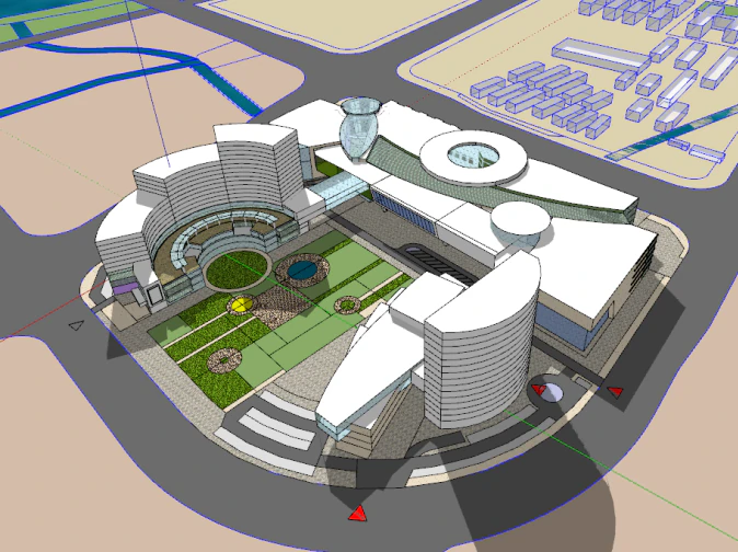 Conceptual Scheme Model for Large Hotels 3D Model .c4d .max .obj .3ds .fbx .stl .blend 