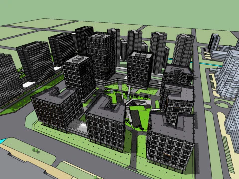 Projeto de tecnologia científica em grande escala e esboço de parque industrial cultural Modelo 3D