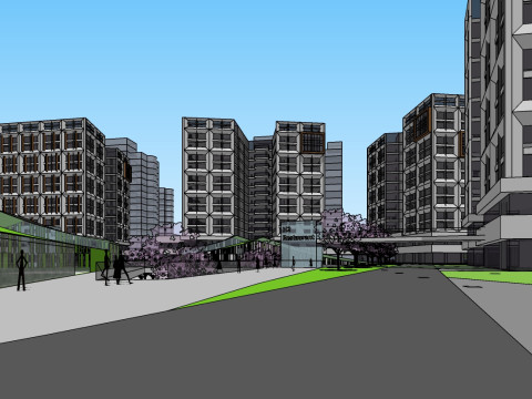 Design of large-scale science technology and cultural industrial park sketchup Model 3D