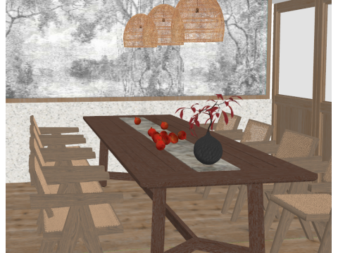 Design of SU Model for Jiji Small Restaurant Modelo 3D