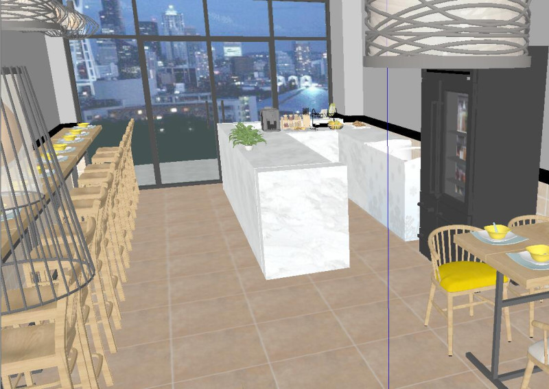 Noodle restaurant space design SU fine interior design Model 3D .c4d .max .obj .3ds .fbx .stl .blend