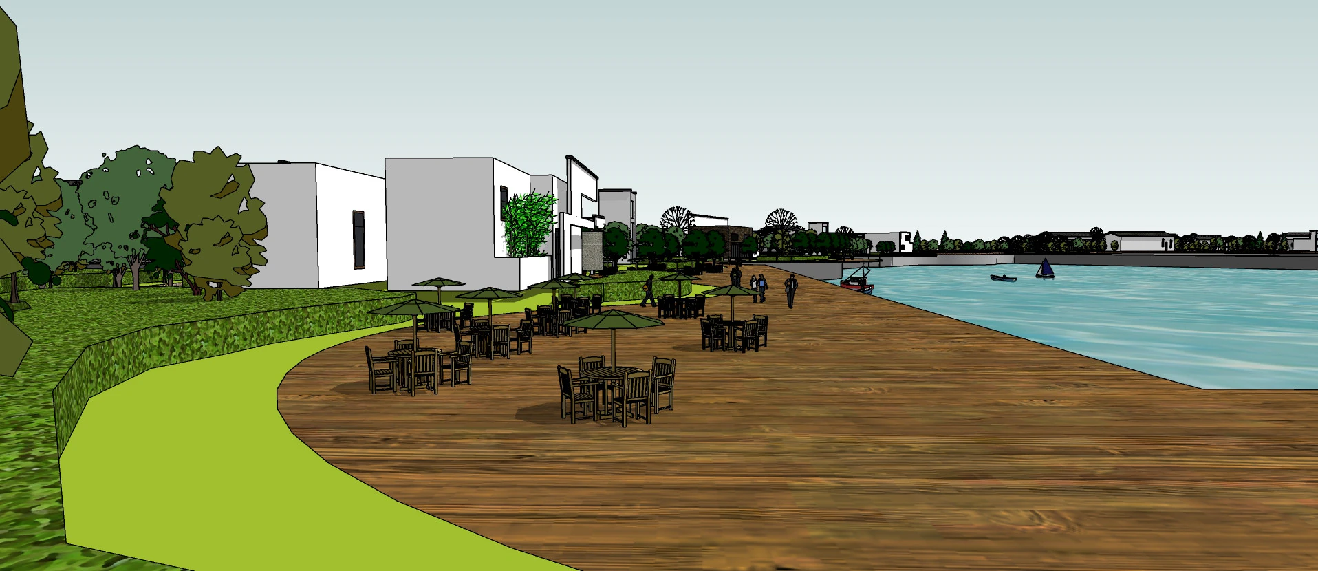 Sketchup model for landscape design of large-scale hydrophilic park 3D Model .c4d .max .obj .3ds .fbx .stl .blend 
