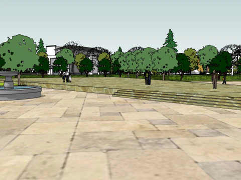Sketchup model for landscape design of large-scale hydrophilic park 3D Model