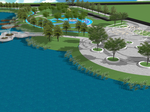 Sketchup model of urban small amusement park landscape design Modello 3D