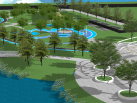 Sketchup model of urban small amusement park landscape design Modello 3D