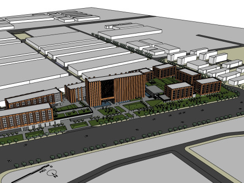 Su model for large-scale science and technology industrial park design 3D मॉडल