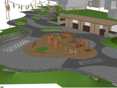 Urban park landscape design su model 3D Model