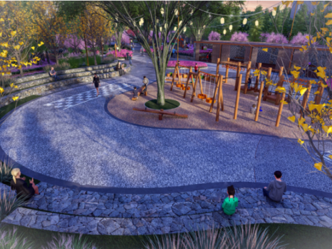 Urban park landscape design su model 3D 模型