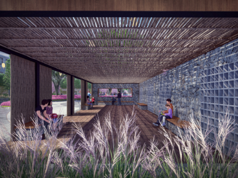 Urban park landscape design su model 3D 模型