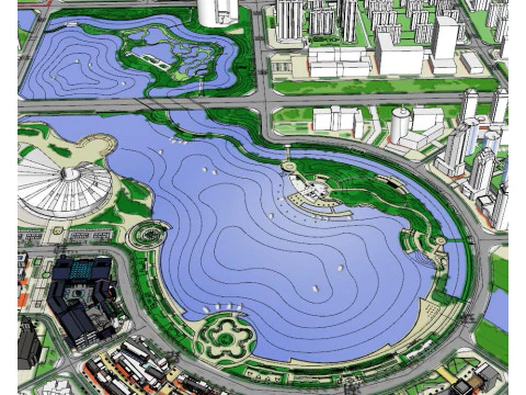 SU Model of Urban Planning 3D Model