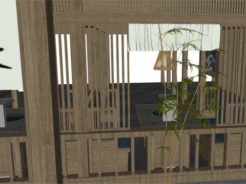 SU Model of the Space of Yuji Japanese Restaurant 3D Model