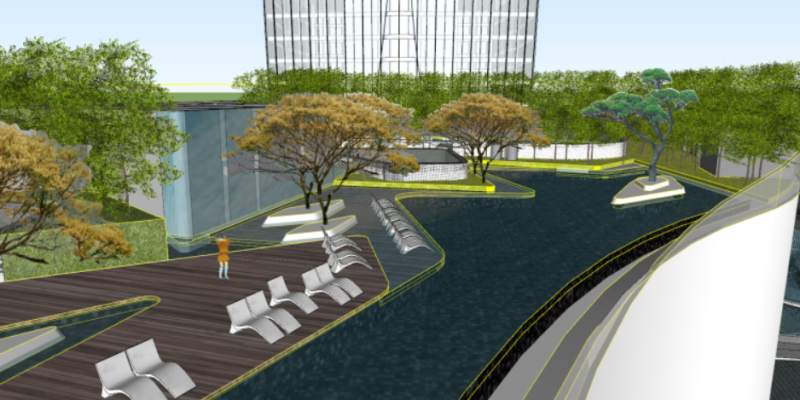 Super high-rise complexmodern residential building SU model 3D 模型 .c4d .max .obj .3ds .fbx .stl .blend 