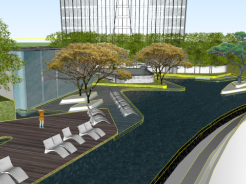 Super high-rise complexmodern residential building SU model 3D मॉडल