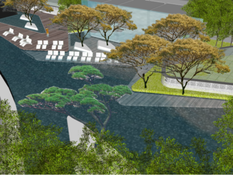 Super high-rise complexmodern residential building SU model 3D 模型