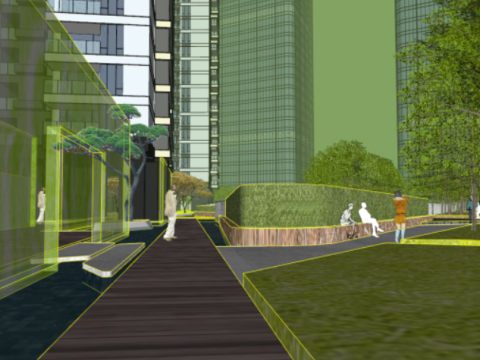 Super high-rise complexmodern residential building SU model 3D 模型