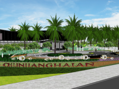 SU Model of Landscape in Modern Demonstration Area on Chunjiang Coast 3D Model