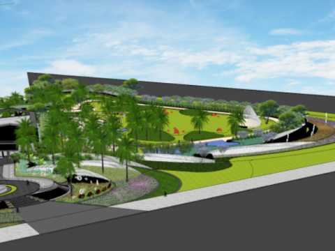 SU Model of Landscape in Modern Demonstration Area on Chunjiang Coast 3D Model