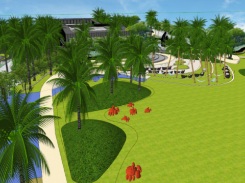 SU Model of Landscape in Modern Demonstration Area on Chunjiang Coast 3D Model