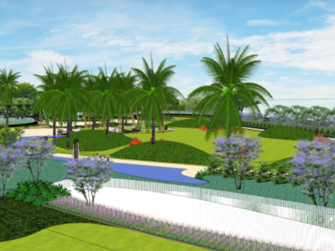 SU Model of Landscape in Modern Demonstration Area on Chunjiang Coast 3D Model