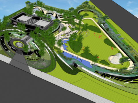 SU Model of Landscape in Modern Demonstration Area on Chunjiang Coast 3D Model