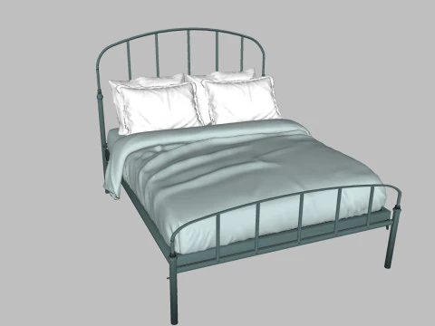 34 beds and bedside tables 3D Model