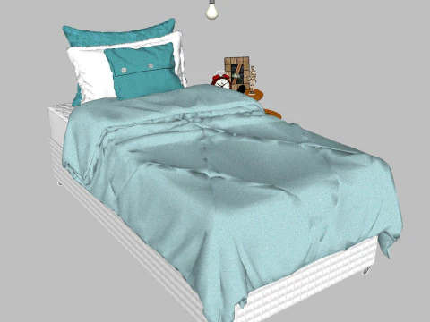34 beds and bedside tables 3D Model