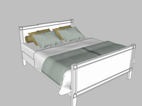 34 beds and bedside tables 3D 模型