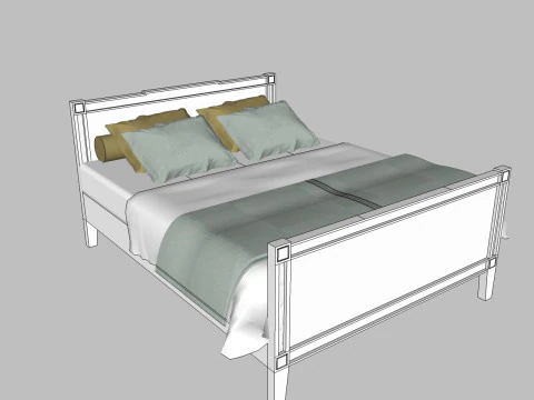 34 beds and bedside tables 3D Model